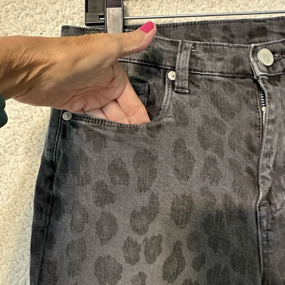 Blank NYC The Bond Ankle Skinny Jeans Womens Size 29 Gray Leopard Print Mid Rise - Picture 5 of 16